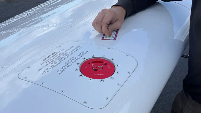 G100UL Avgas Placards installed on an A36 Bonanza